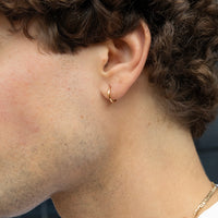 thin plain gold mens hoop - seolgold