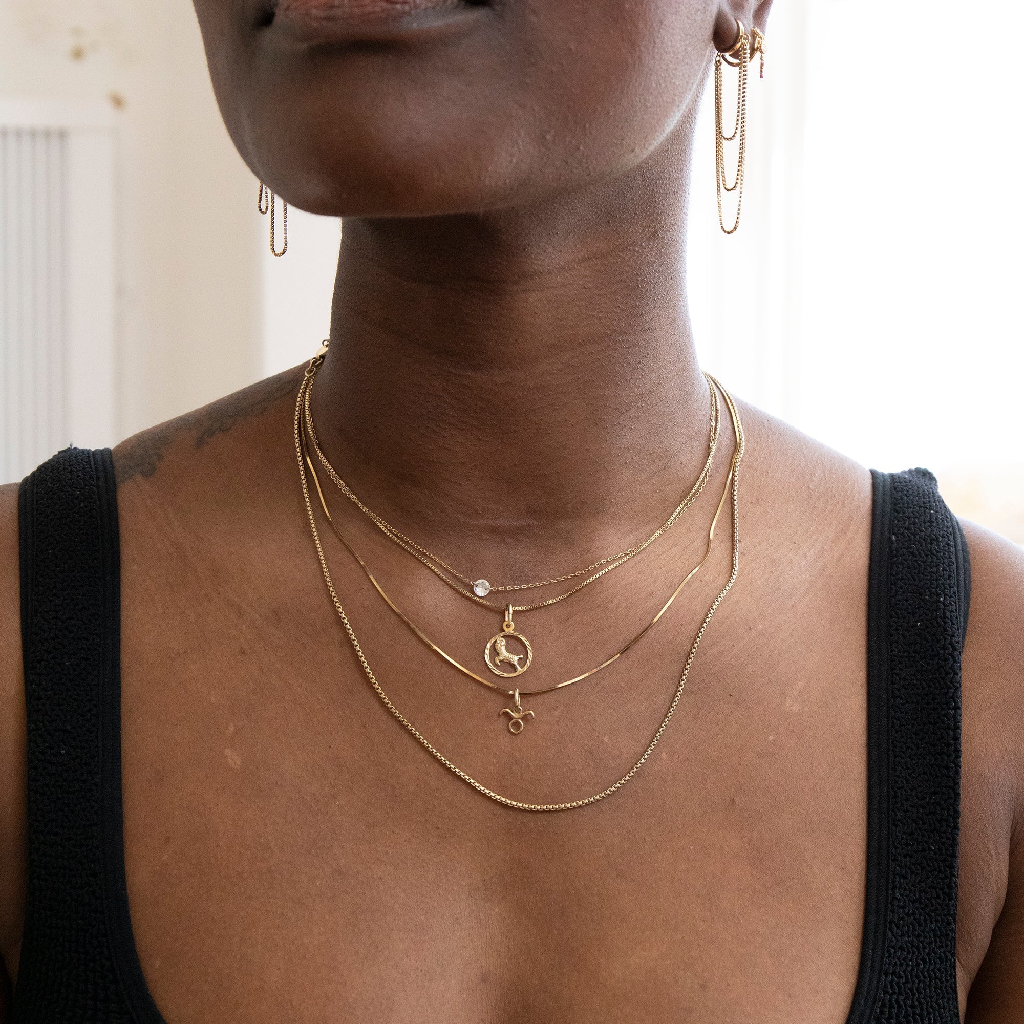 cubic zirconia necklace - seol-gold