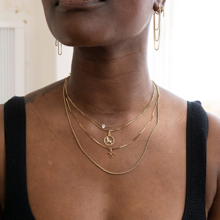 cubic zirconia necklace - seol-gold