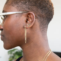 gold emerald earrings - seolgold