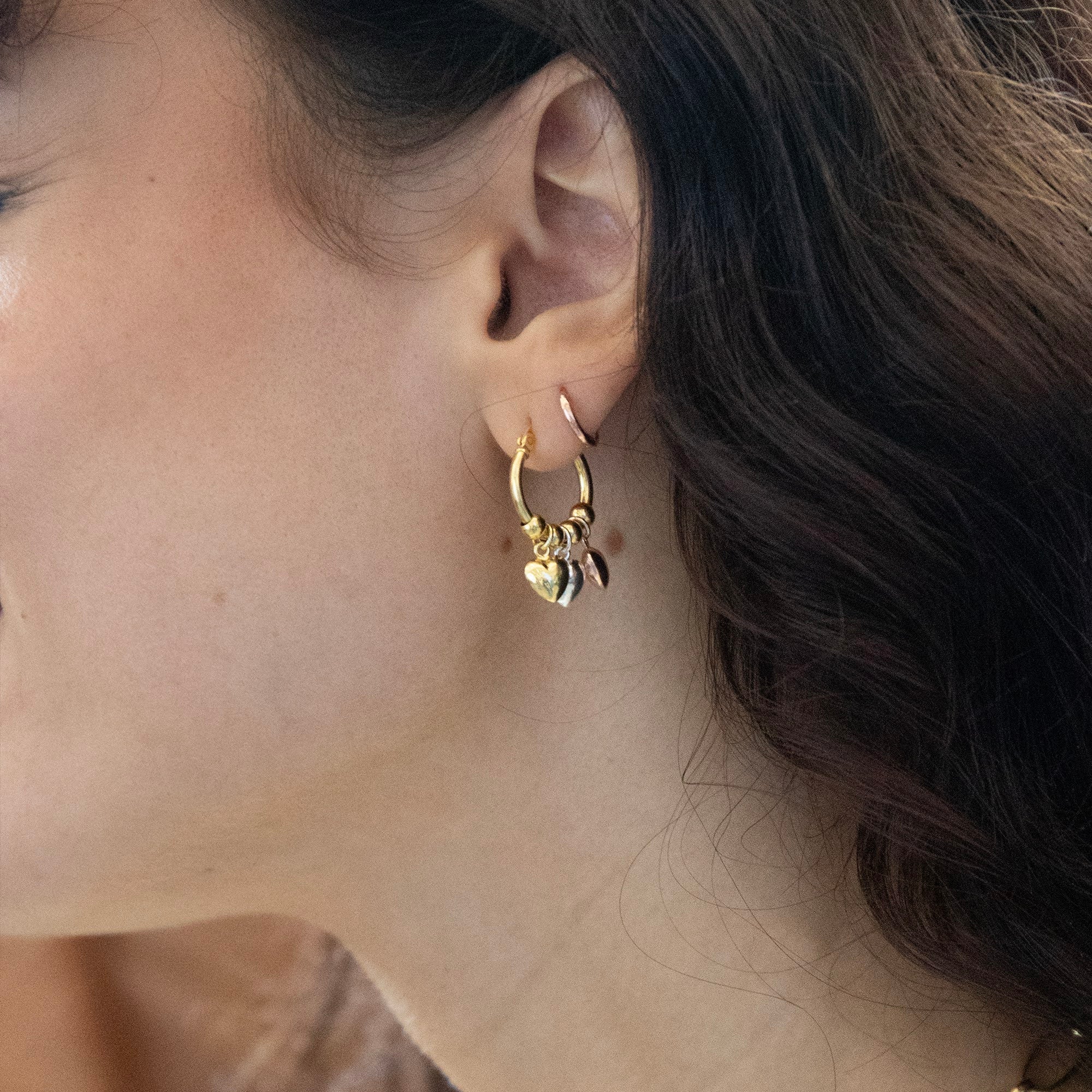 solid gold - 9ct rose gold  hoop - seolgold