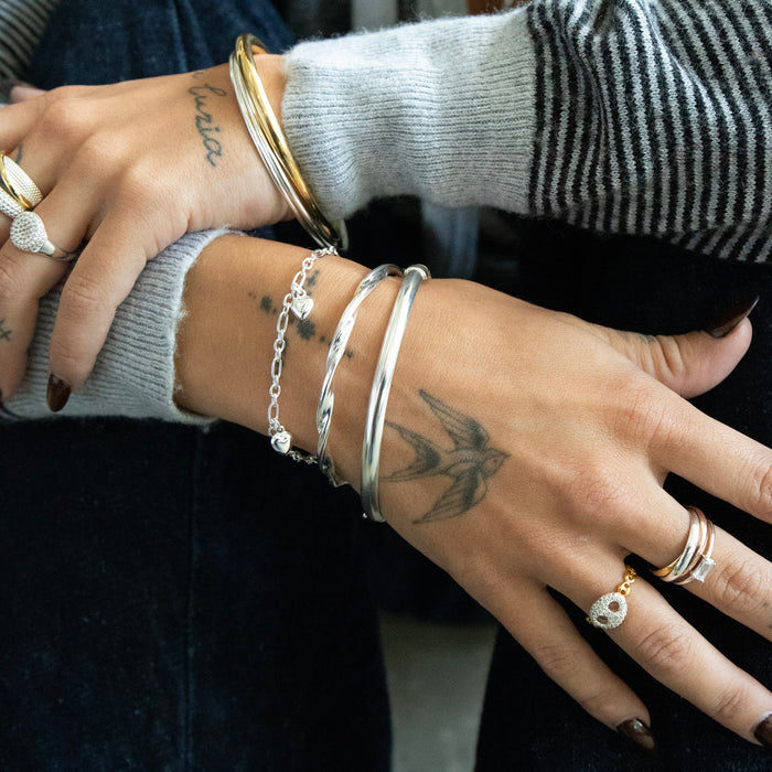 silver chunky bangle - seolgold