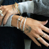 silver chunky bangle - seolgold
