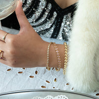 gold tennis bracelet - pink heart tennis bracelet - seolgold