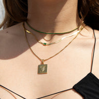 gold initial necklace - seolgold