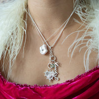 emerald green heart pendant necklace - seolgold