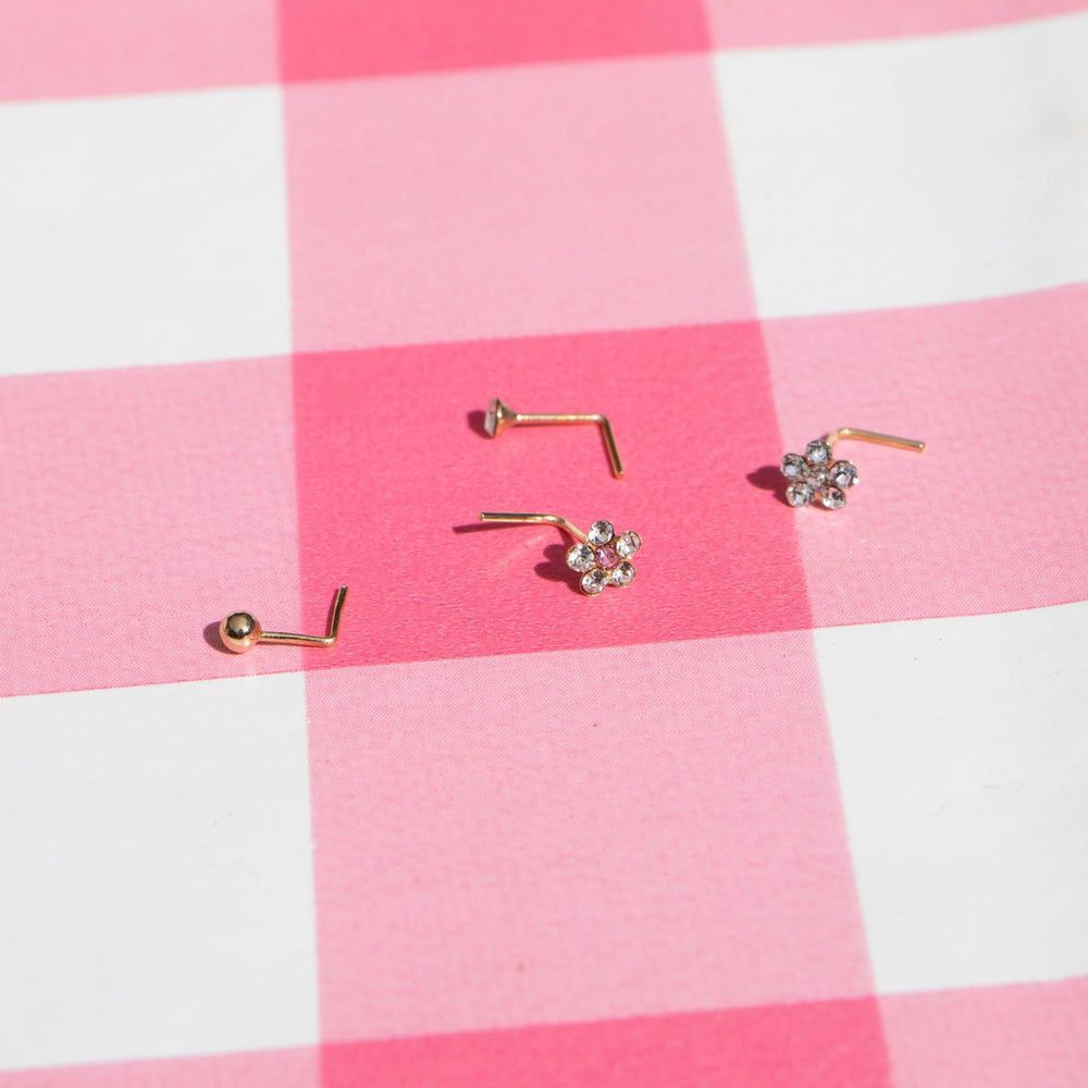 gold nose stud - seolgold