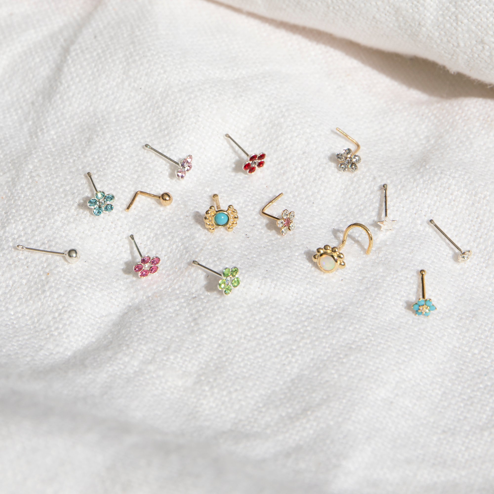 tiny gold nose stud - seolgold