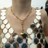 chunky gold y necklace - heart pendant - seolgold 