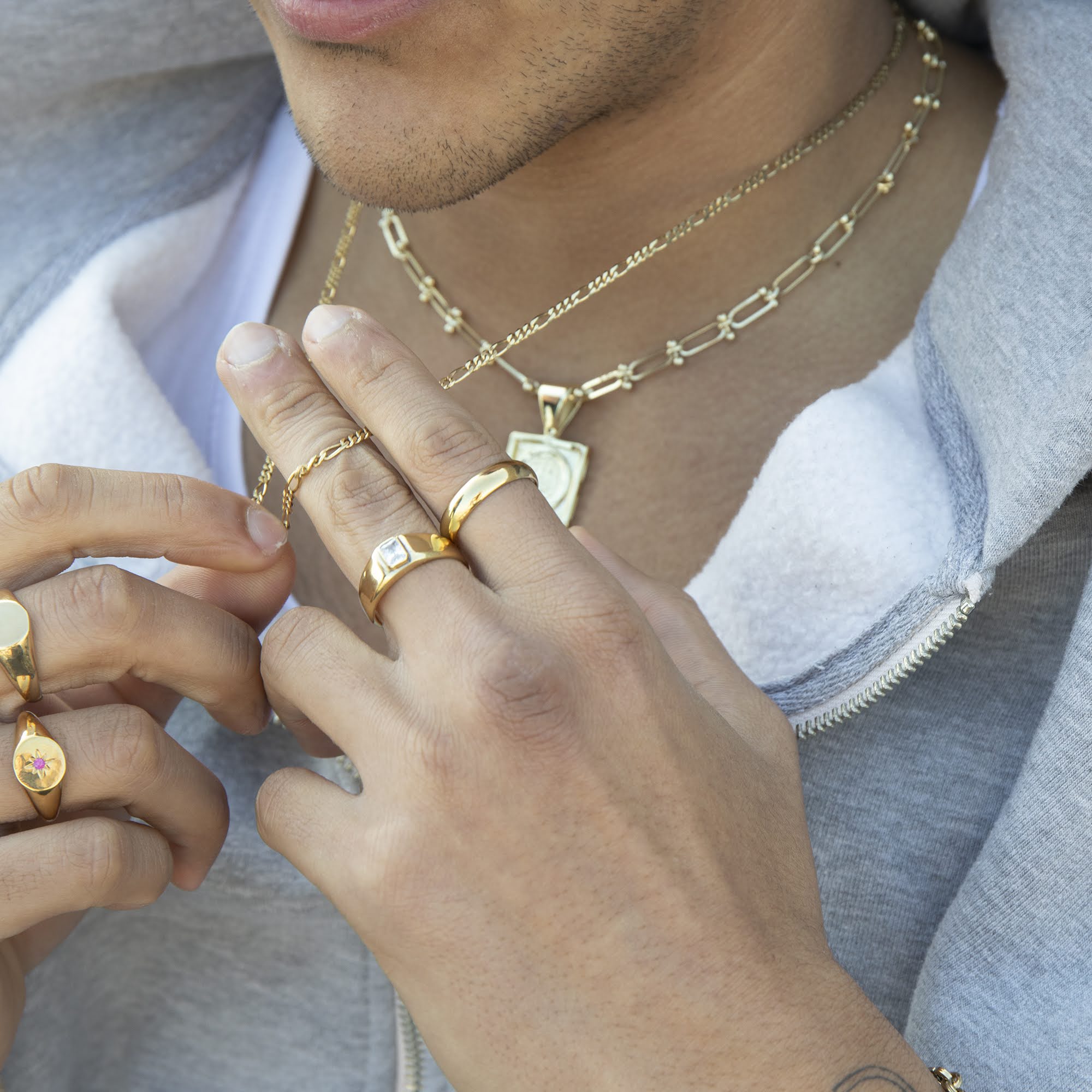 Necklace Ring Men Black Sterling Silver Ring Holder Necklace