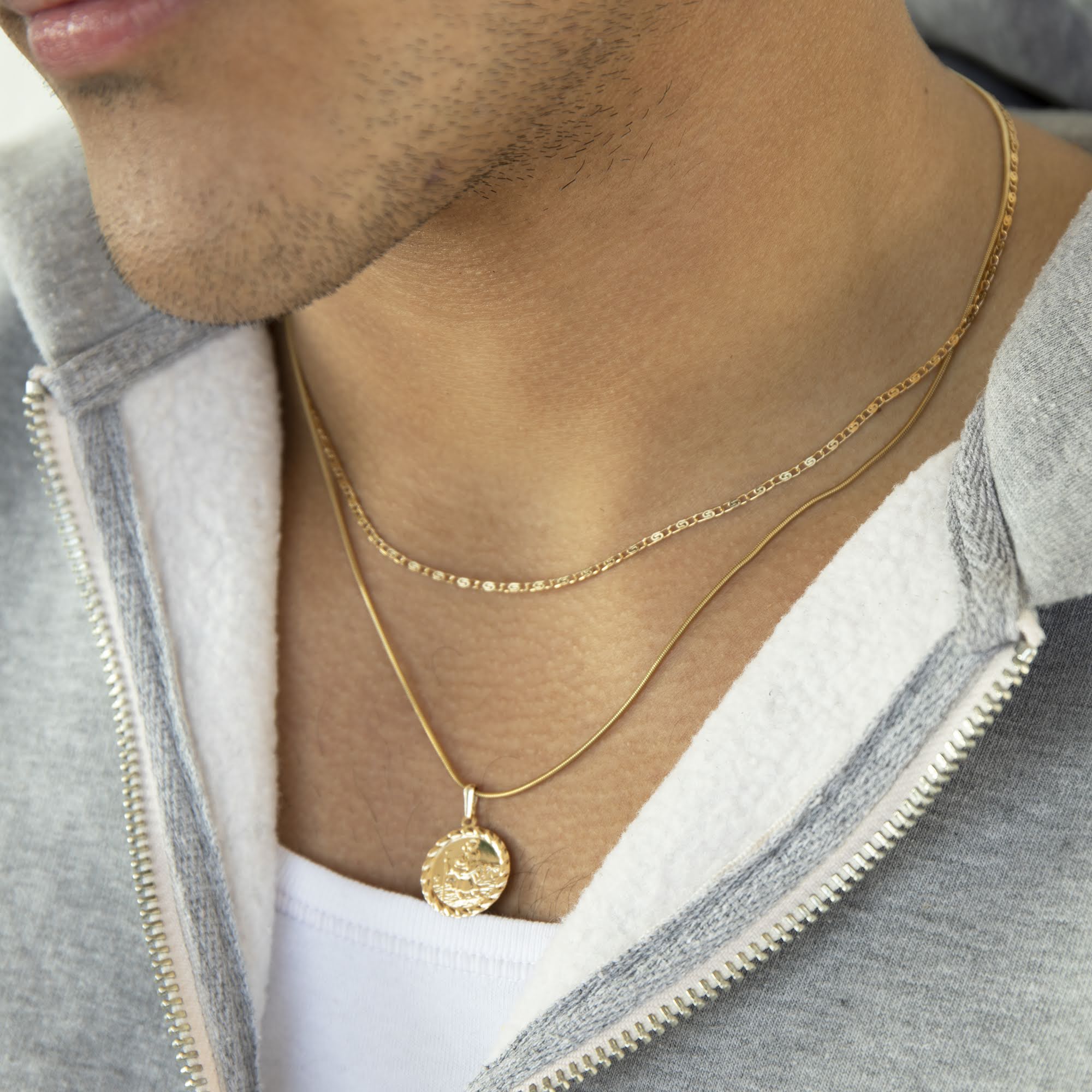18ct Gold Vermeil Rounded Snake Chain (Mens) - Main Image