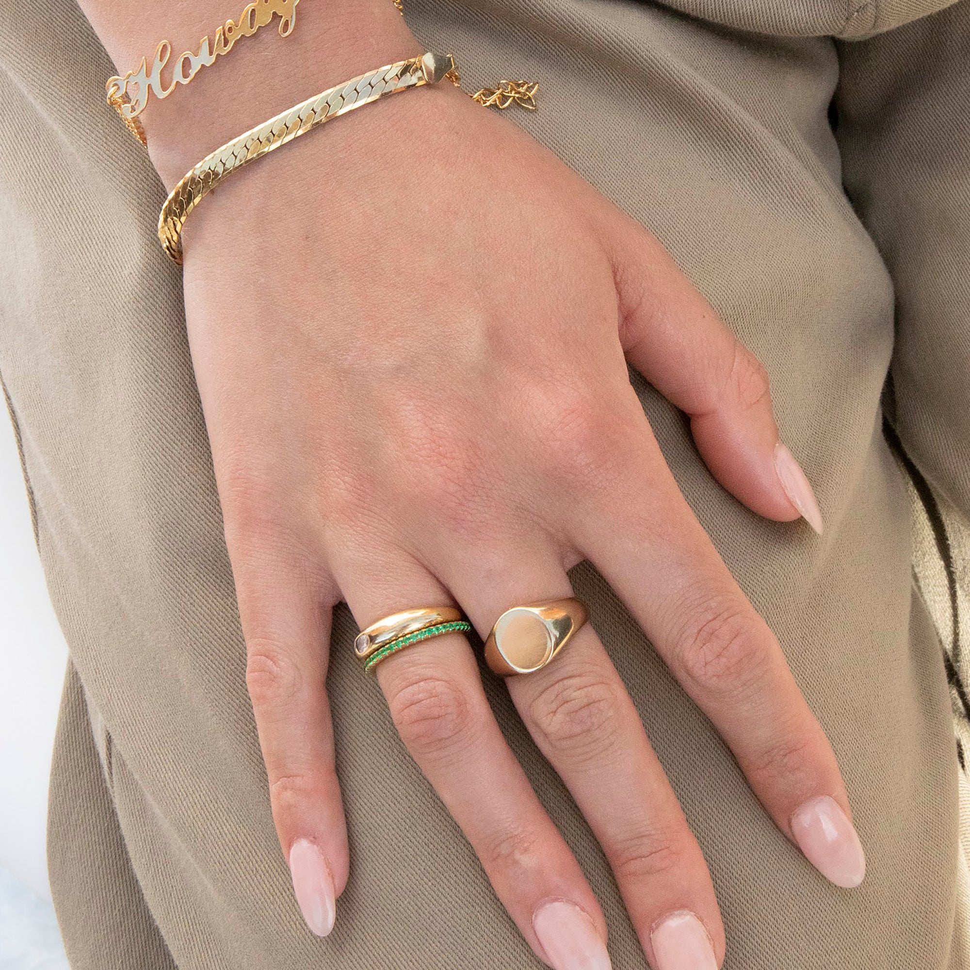 chunky gold signet ring - seolgold