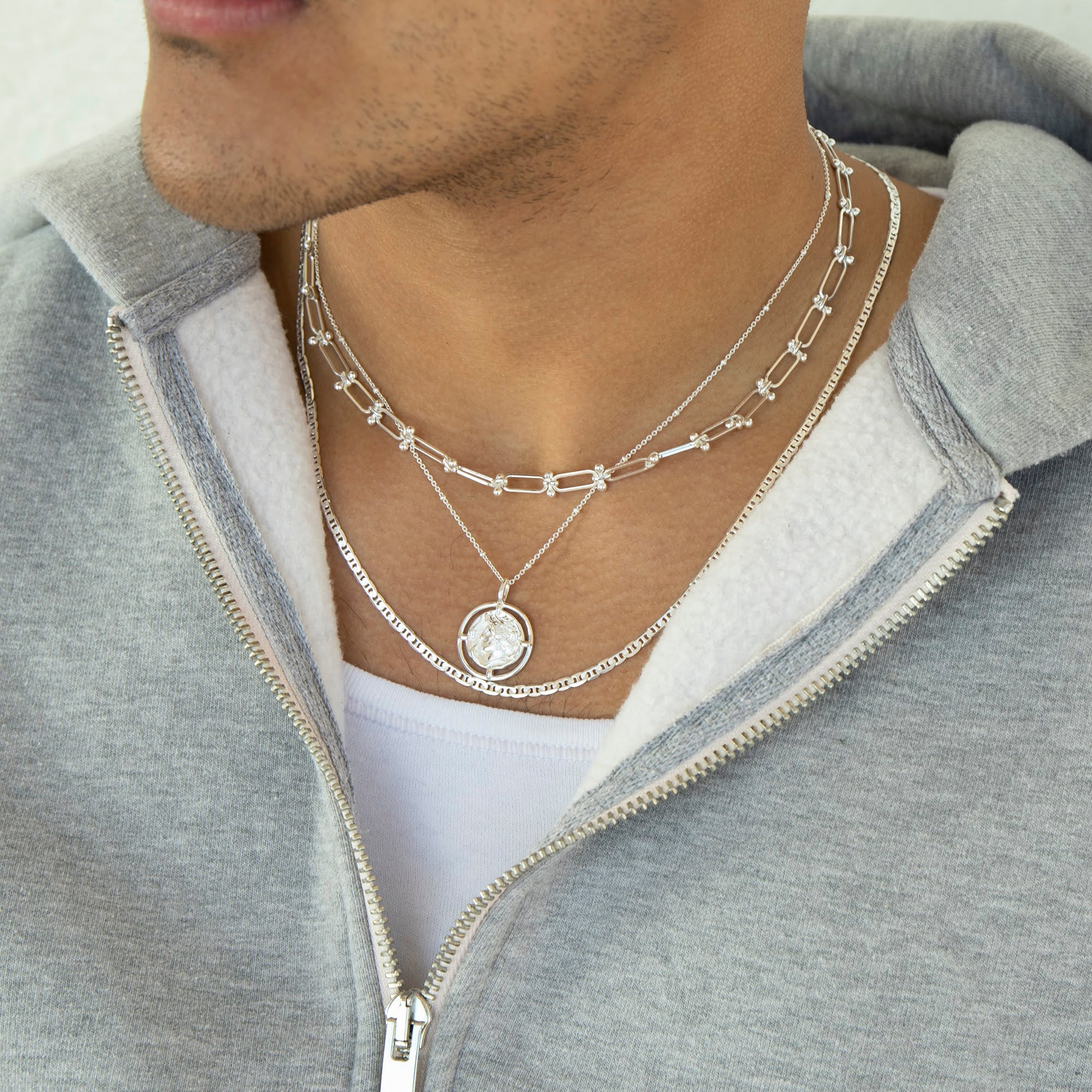 Flat Marina Chain Mariner Chain Necklace Silver Flat Marina Or