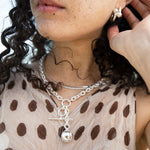 chunky silver tbar necklace - seolgold