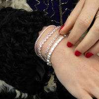 pink heart tennis bracelet - seolgold