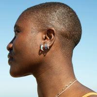 silver enamel earring - seol gold
