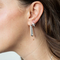 silver bow huggie hoop - seolgold