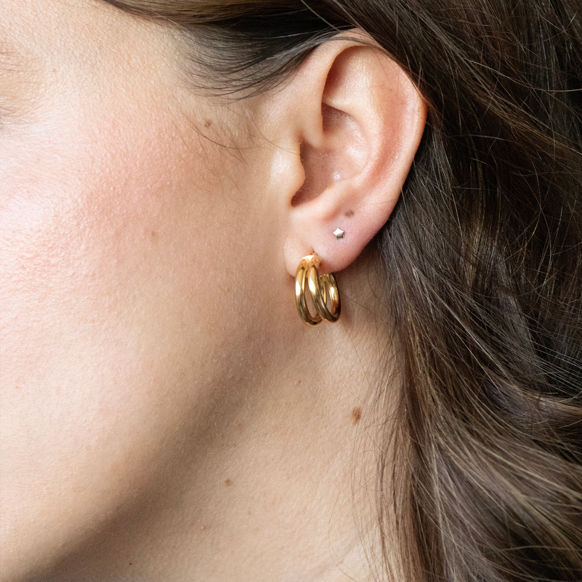 gold double hoop - seolgold