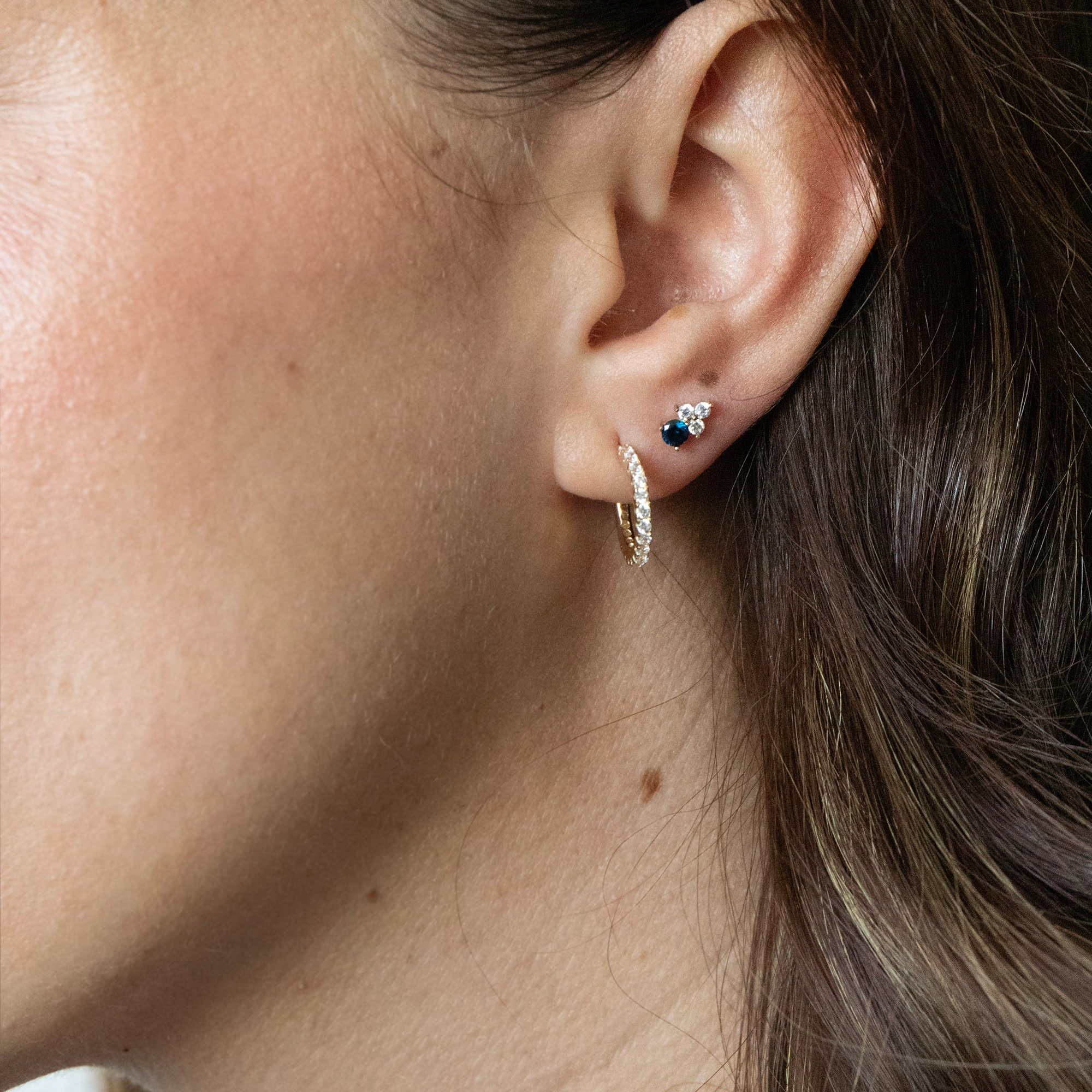 sapphire stud earrings - seolgold