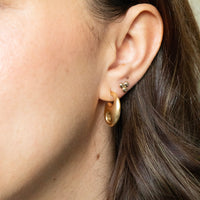 mariner hoop stud earring - seolgold