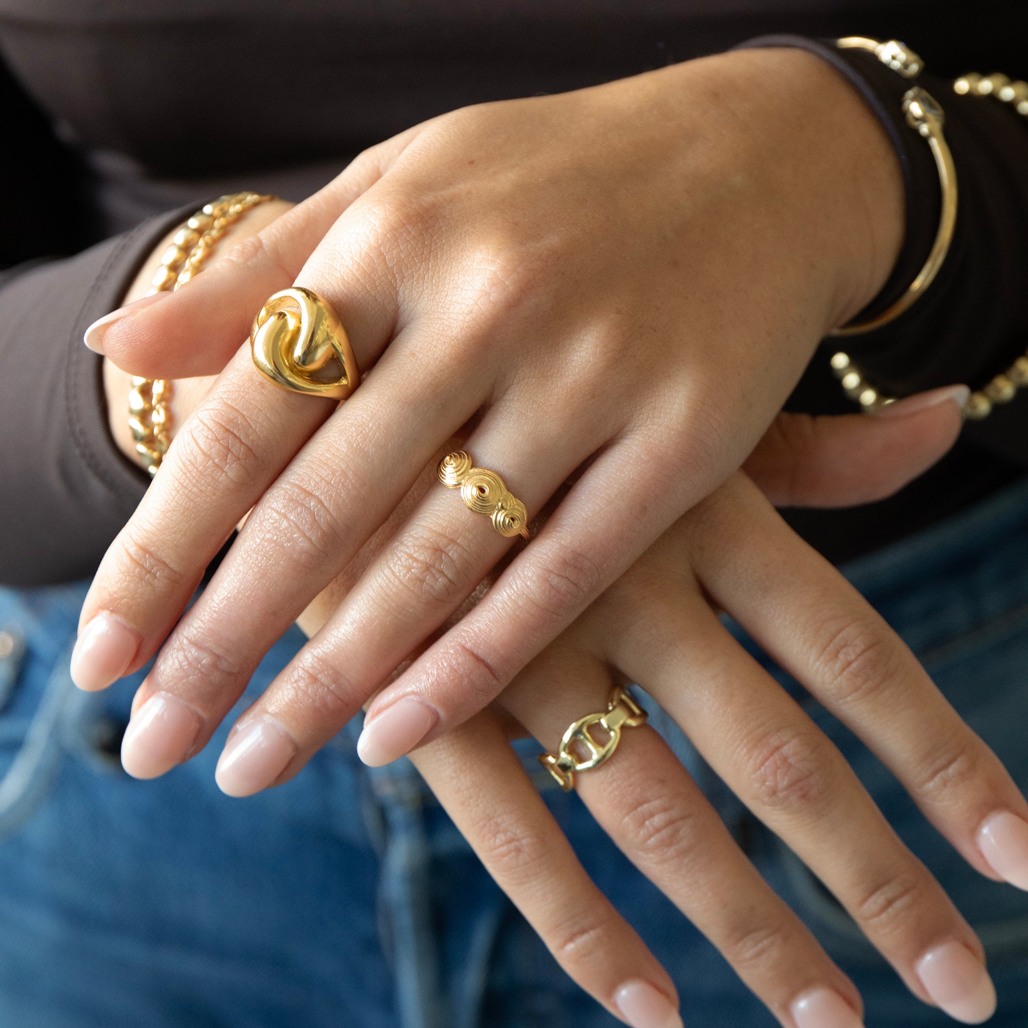 gold chunky ring - seolgold