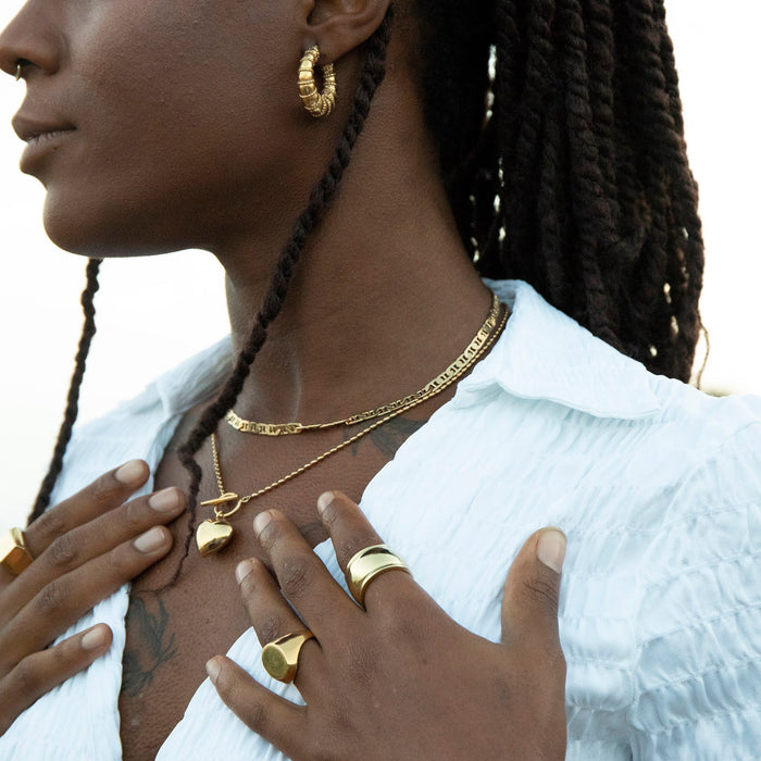 Seol Gold - 18ct Gold Vermeil Puffy Dotted Hoops