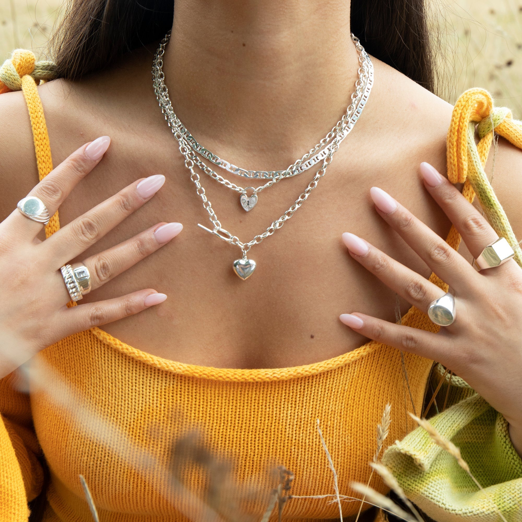 Seol Gold - Heart Lock Charm Necklace