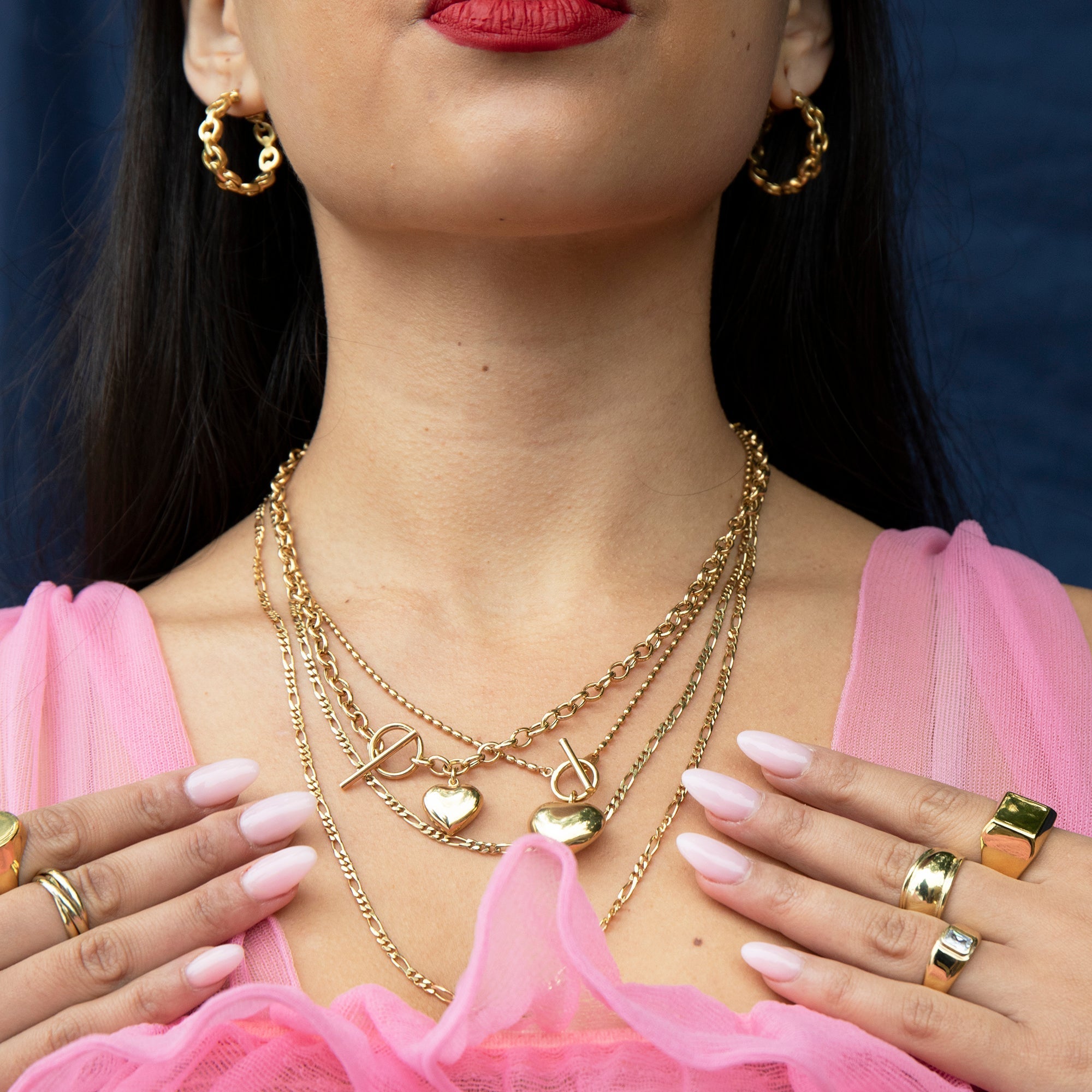 Seol Golds - Rolo Heart T-Bar Necklace