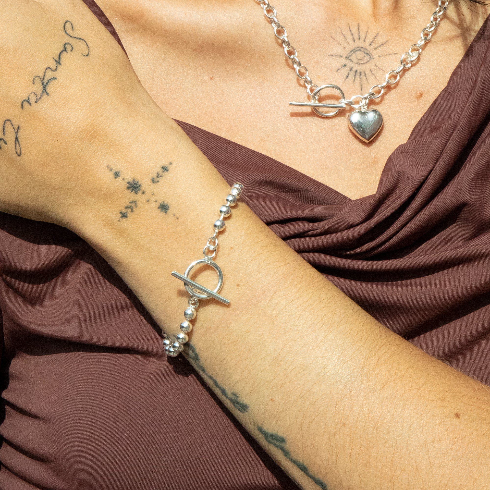 Seol Golds - Rolo Heart T-Bar Necklace