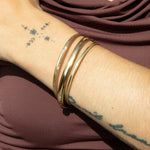 Seol gold - engraved edge cuff bangle