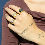 18ct Gold Vermeil Ornate Round Signet Ring