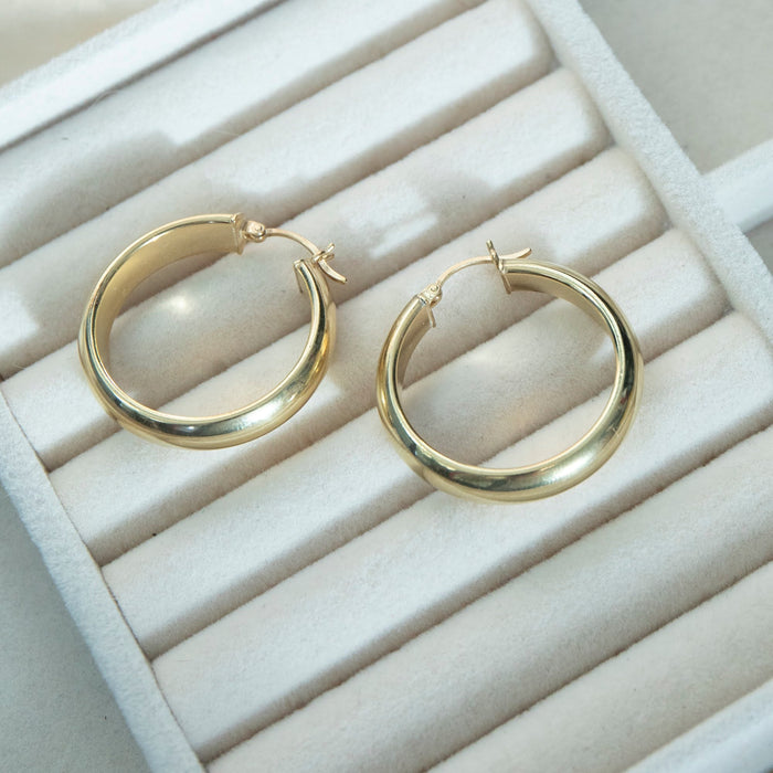 seol gold - Chunky Rounded Creole Hoops