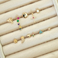 pearl stud earrings - seol gold