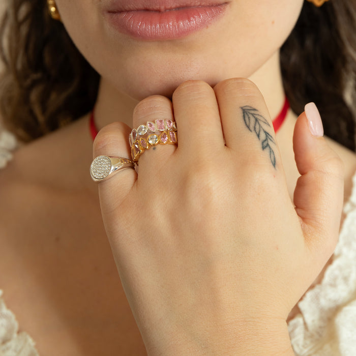 pave signet ring - seolgold