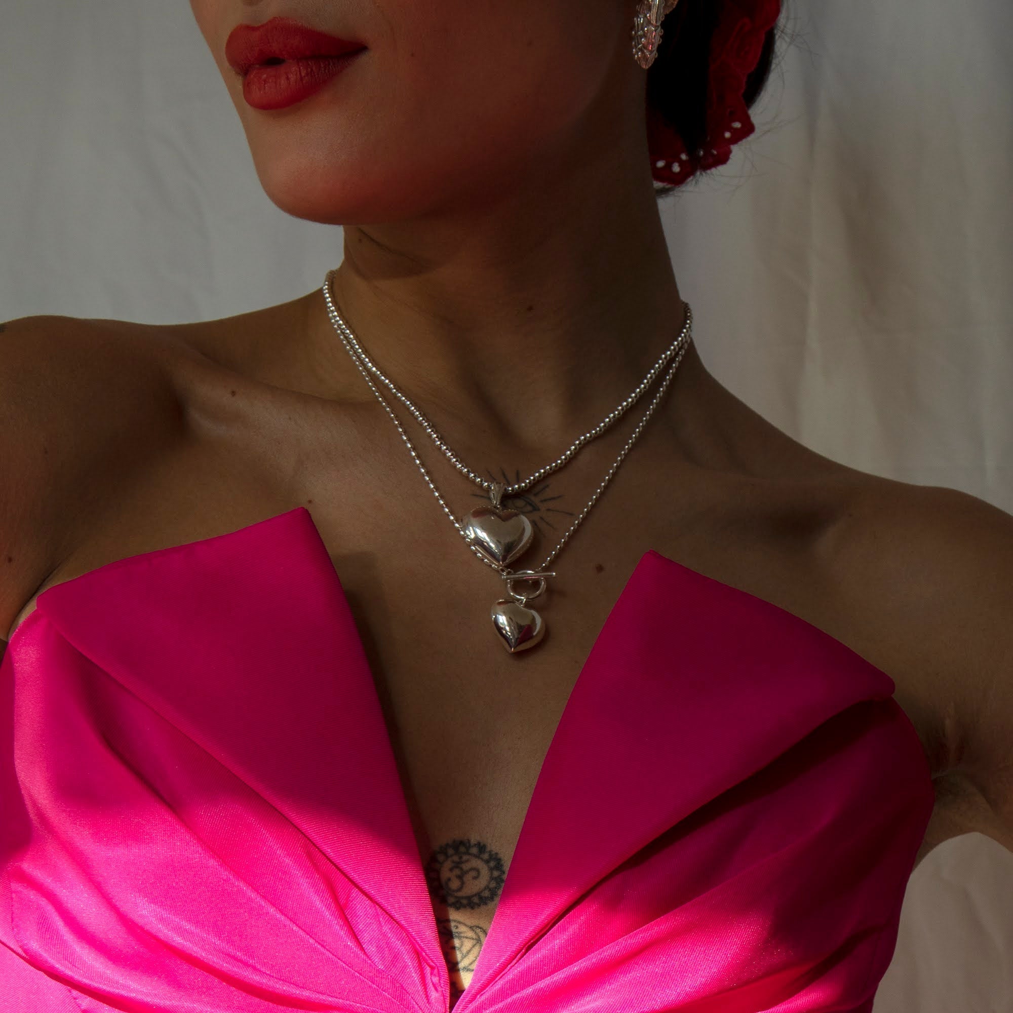 beaded heart necklace - seolgold
