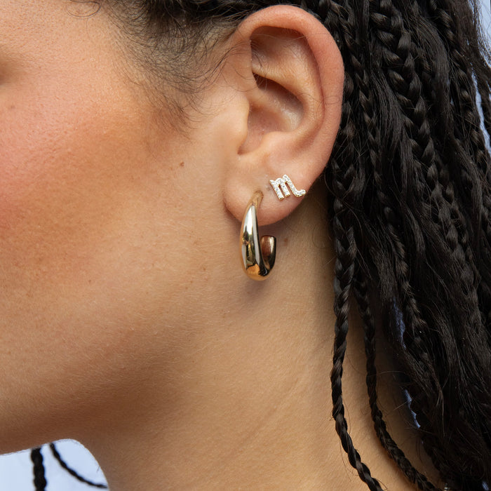 gold earrings - half hoops - 18ct gold vermeil hoops - gold vermeil studs - seol gold