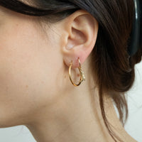 18ct Gold Plated CZ Cowboy Boot Charm Hoops - seolgold