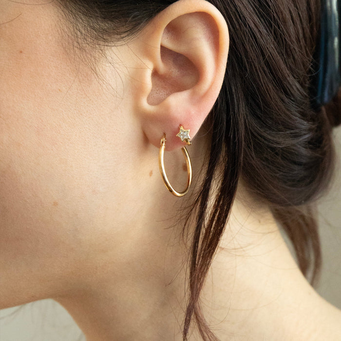 large skinny gold hoop earring - seolgold