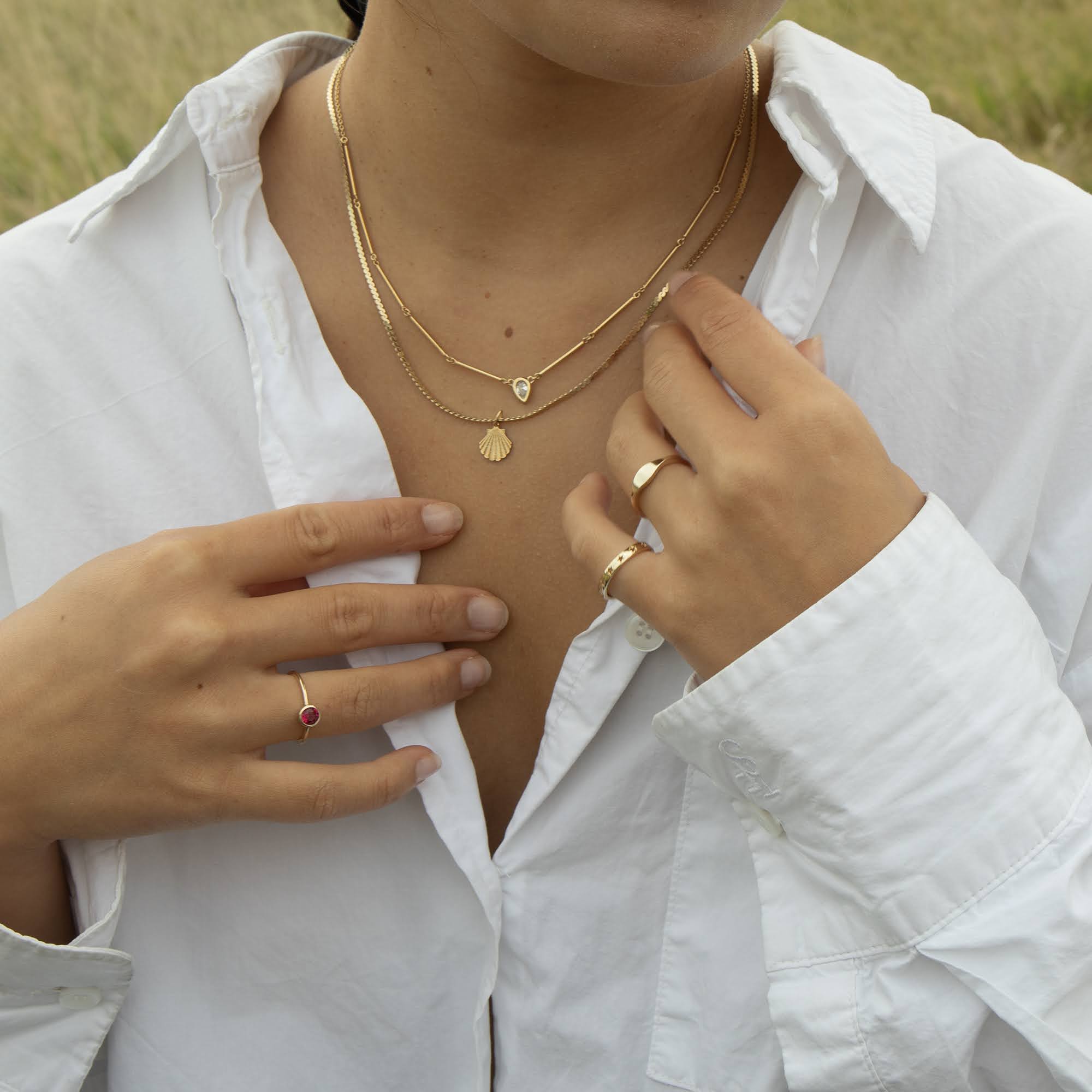 gold - shell - necklace - seolgold