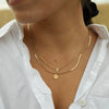 seol gold - gold cz link necklace
