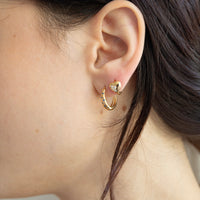 18ct Gold Plated Sapphire Star Set 14.5mm Hoops - seolgold