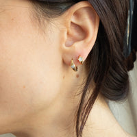 18ct Gold Vermeil Heart Bezel Hoop Earrings - seolgold