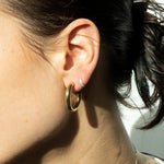 9ct Solid Gold CZ Hoops - seolgold