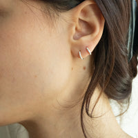 tiny silver hoop earrings - seolgold 