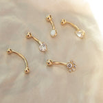 9ct Solid Gold - Heart Belly Bar - seolgold