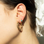 18ct Gold Vermeil Turquoise Star Set Hoop Earrings