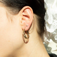 Tiny Smile Face Stud - Seol Gold