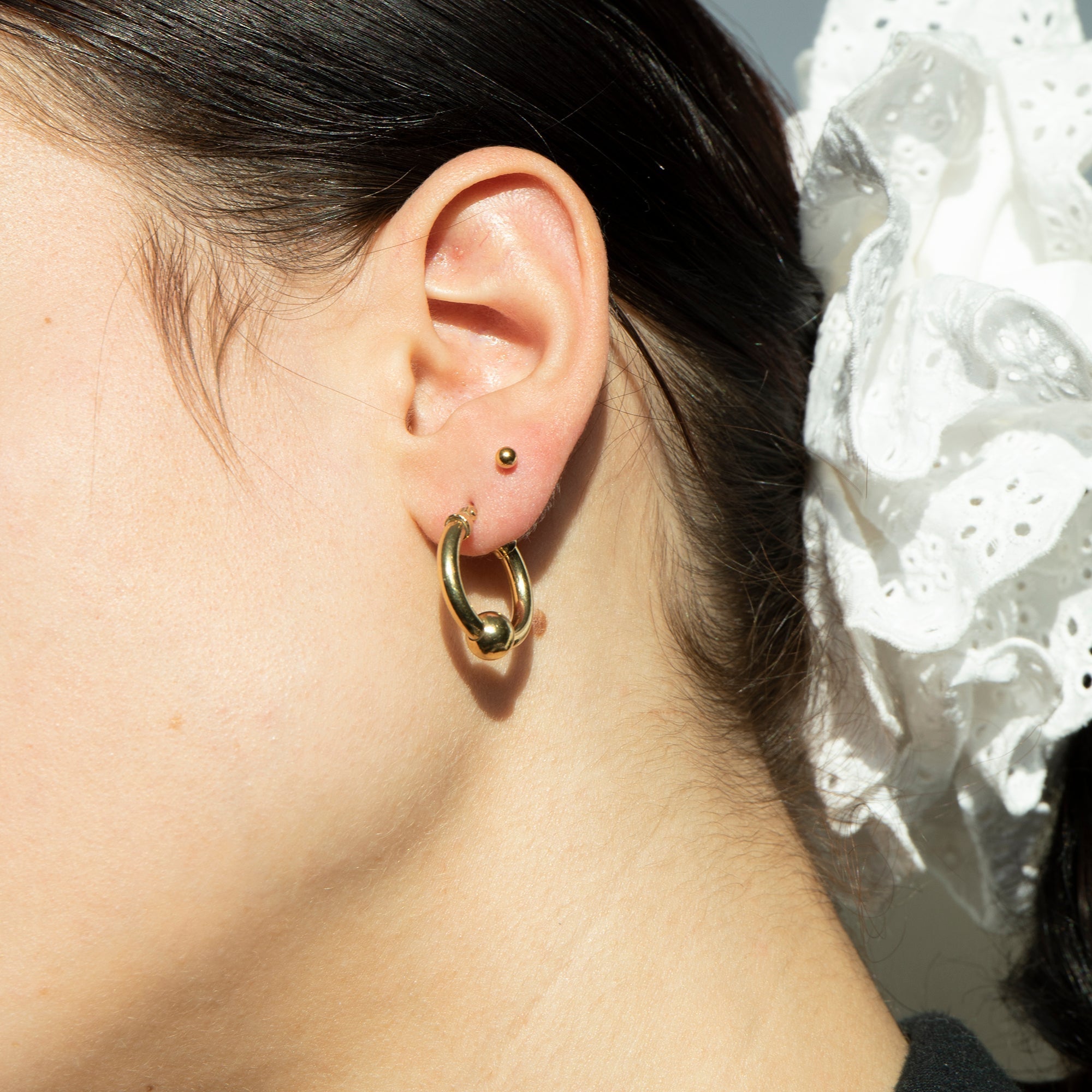 Gold Inverted Labret 18ct Gold Plated 3mm Ball Labret Stud