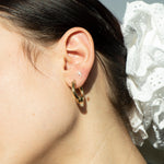 18ct Gold Vermeil Lightening Bolt CZ Labret Stud Earring