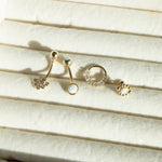 Solid Gold Opal Belly Bar - seolgold
